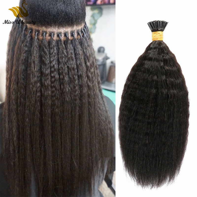 I Tip Pre-bonded Hair Natural Black Color Remy Virgin Kinky Straight HairExtensions Fluffy HumanHair Bundles 100g
I Tip Pre-bonded Hair Natural Black Color Remy Virgin Kinky Straight HairExtensions Fluffy HumanHair Bundles 100g