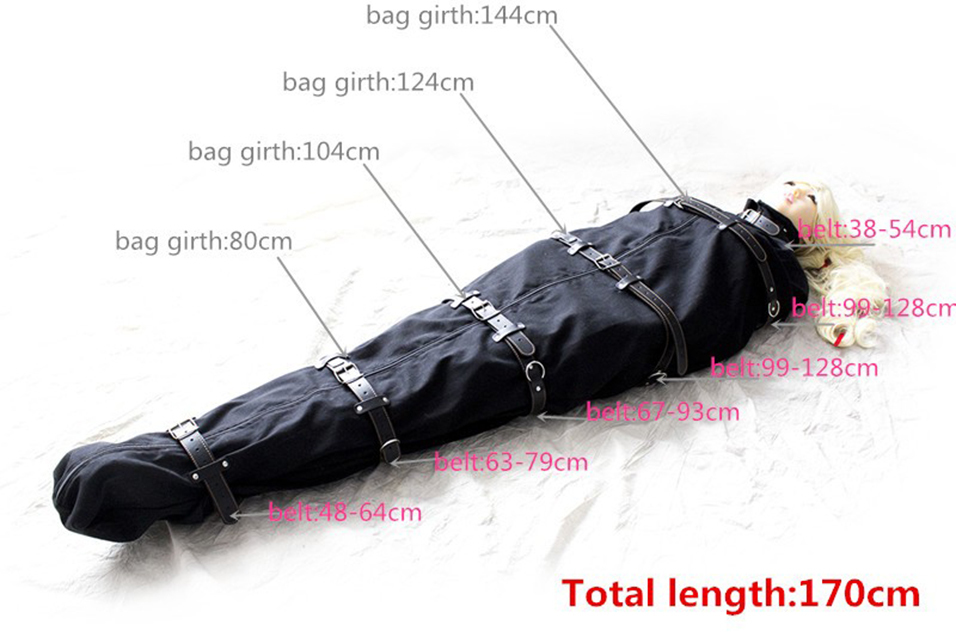 BDSM Sex Binding Mermaid Mummie Body Bondage Bag Sleep Bag Sack Leather Straight Jacket Tights Female Erotic Costume Exotic Sex Y200616