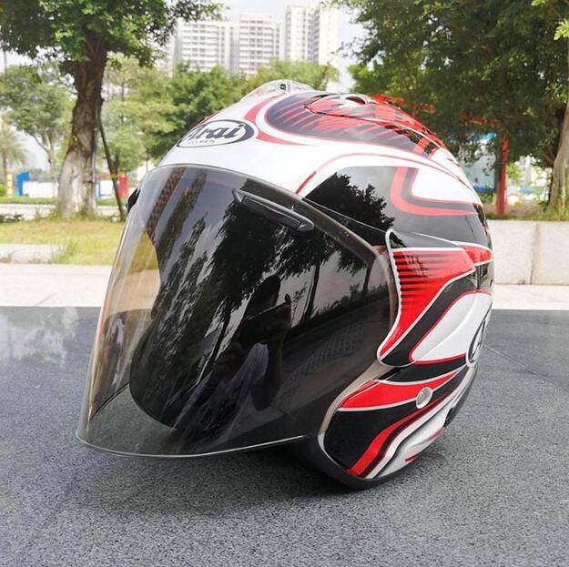 Outdoor sport men and women Red Motorcycle Racing Helmet Motorcycle half helmet four seasons personality open face helmet