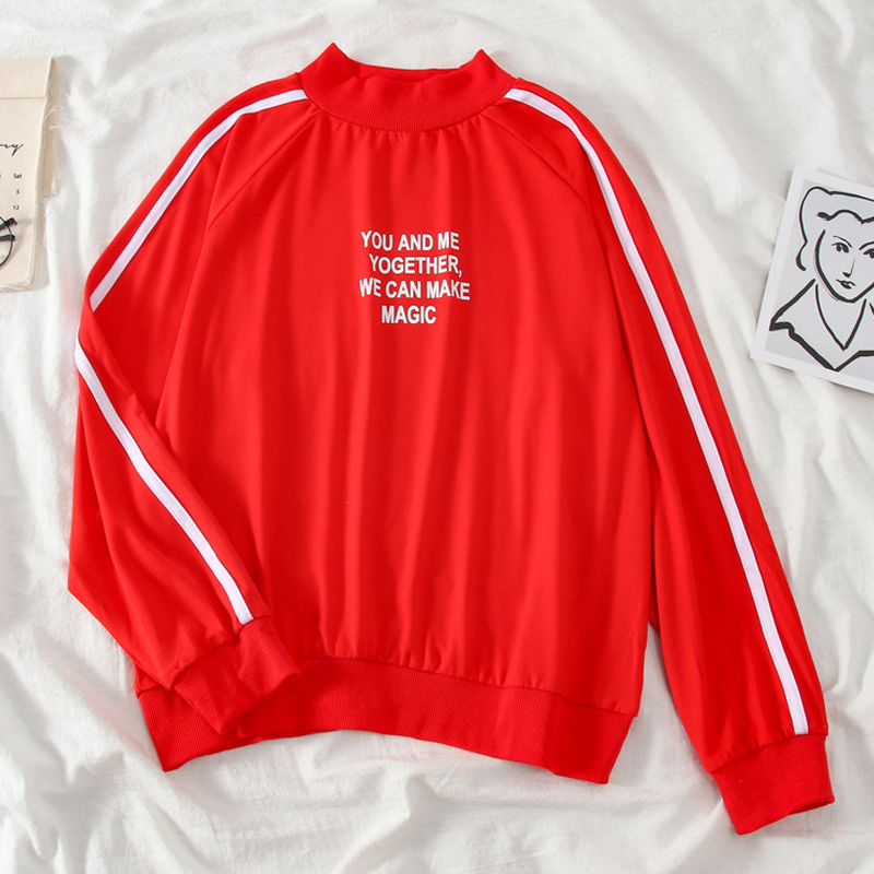 Hoodies Women O-Neck Letter Print Leisure Simple All-match korean Pullovers femme Kpop Loose thin Sweatshirts red white Clothes, Fud 8010 bai
Hoodies Women O-Neck Letter Print Leisure Simple All-match korean Pullovers femme Kpop Loose thin Sweatshirts red white Clothes, Fud 8010 bai
