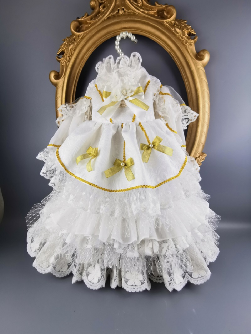 Free shipping dog clothes dog wedding dress Water soluble lace Chapel train royal court nobility baroque pet clothes photography, White
Free shipping dog clothes dog wedding dress Water soluble lace Chapel train royal court nobility baroque pet clothes photography, White