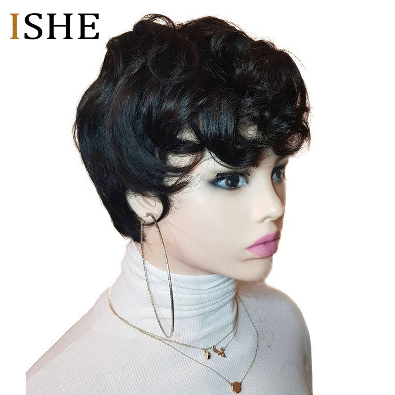 13x6 Side Part Lace Front Human Hair Short Wigs Wave Short Bob Wigs Glueless Pixie Cut Preplucked Black Remy Hair For Women ISHE, Natural color
13x6 Side Part Lace Front Human Hair Short Wigs Wave Short Bob Wigs Glueless Pixie Cut Preplucked Black Remy Hair For Women ISHE, Natural color