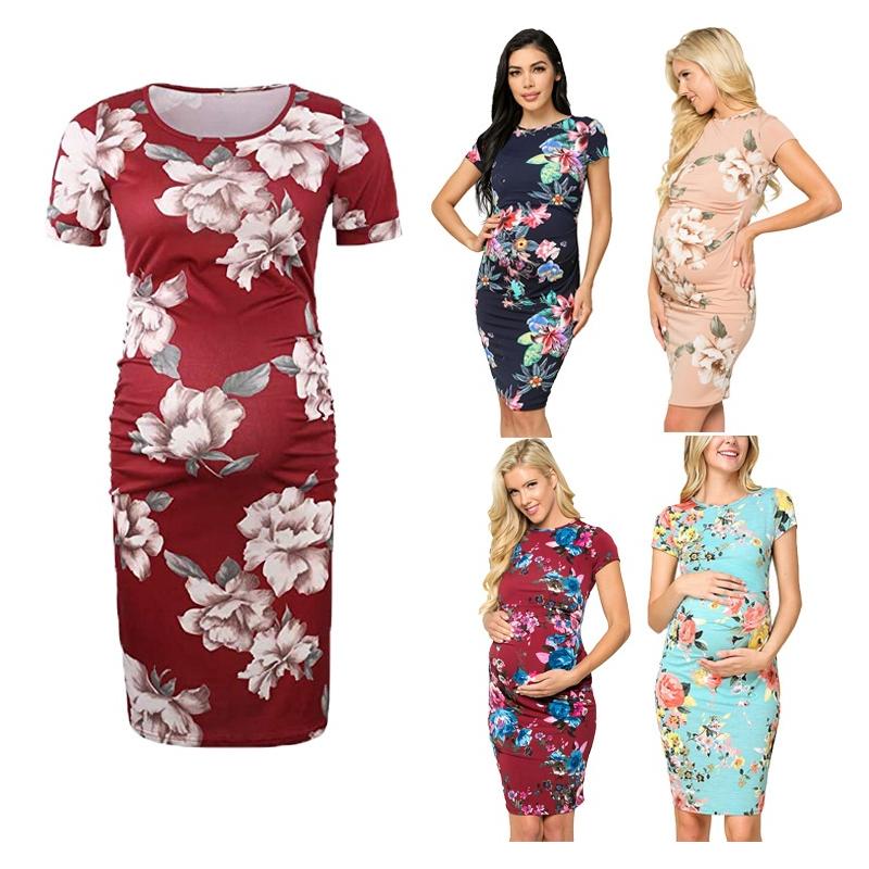 Women Ladies Pregnant Maternity Flowers Printing Summer Short-Sleeved Bodycon Dresses Casual Round-neck Dress, Pink
Women Ladies Pregnant Maternity Flowers Printing Summer Short-Sleeved Bodycon Dresses Casual Round-neck Dress, Pink