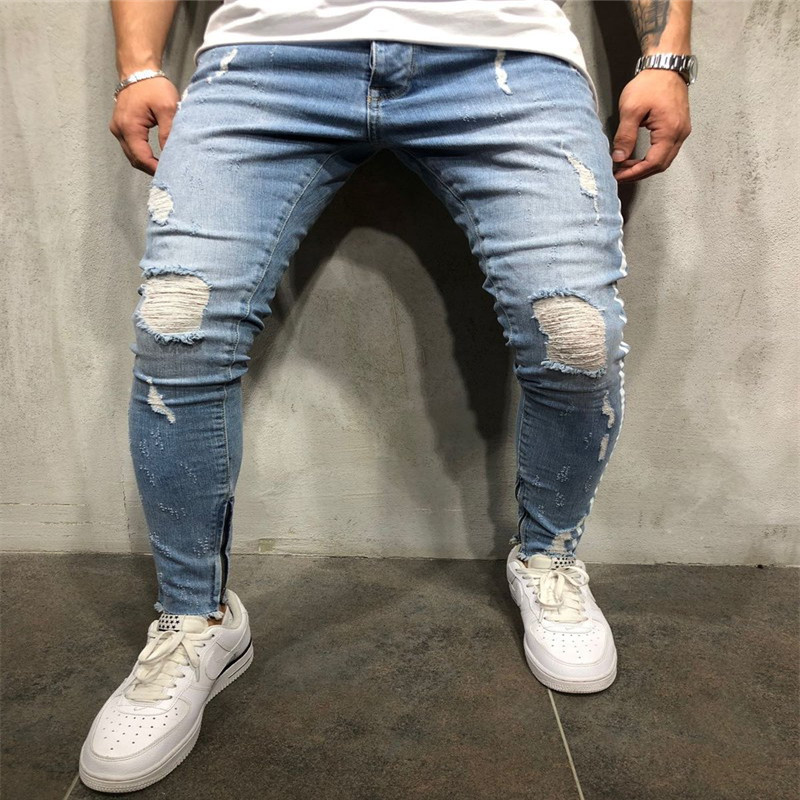 2020 Men 'side stripe Jeans zipper designer stretch broken hole Black Jeans Hip Hop Sportswear Elastic Waist Joggers Pants Men, The blue
2020 Men 'side stripe Jeans zipper designer stretch broken hole Black Jeans Hip Hop Sportswear Elastic Waist Joggers Pants Men, The blue