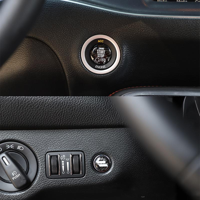 Engine Start Stop Button &Tailgate Opener Switch Knob Trim for Dodge Challenger /Charger 2010 UP Car Interior Accessories