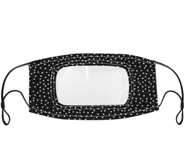Visible Mouth Face mask with clear window over mouth for lip reading deaf friendl anti dust reusable washable covers Wired