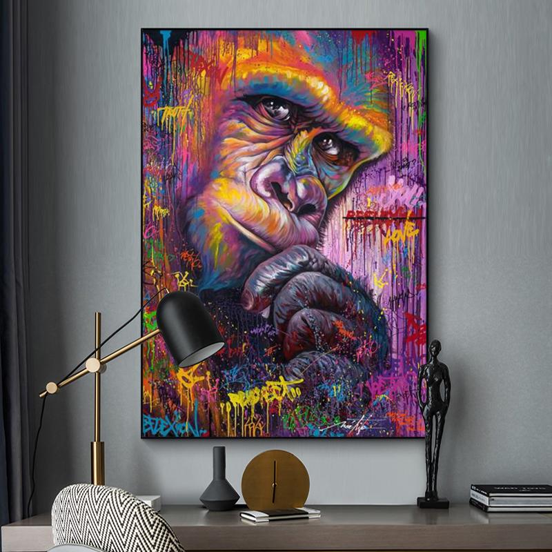 Thinking Orangutan Wall Graffiti Art Canvas Painting Abstract Animal Art Canvas Poster Prints Picture For Kids Room Home Decor
Thinking Orangutan Wall Graffiti Art Canvas Painting Abstract Animal Art Canvas Poster Prints Picture For Kids Room Home Decor