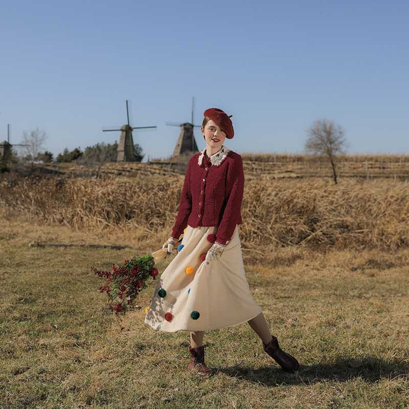 Autumn OriginalDesign Women Winter Vintage Mori Girls Handmade Flower Crochet Collar Embroidery Slim Short Wool Jackets, Burgundy
Autumn OriginalDesign Women Winter Vintage Mori Girls Handmade Flower Crochet Collar Embroidery Slim Short Wool Jackets, Burgundy