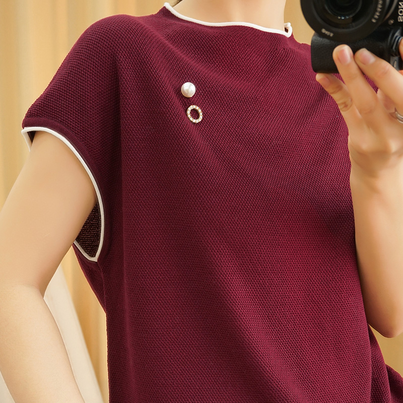 Simple Temperament 100% Cotton Linen Loose Short-Sleeved Women Spring and Summer New Wild Was Thin O-Neck Pullover Sweater, Burgundy
Simple Temperament 100% Cotton Linen Loose Short-Sleeved Women Spring and Summer New Wild Was Thin O-Neck Pullover Sweater, Burgundy
