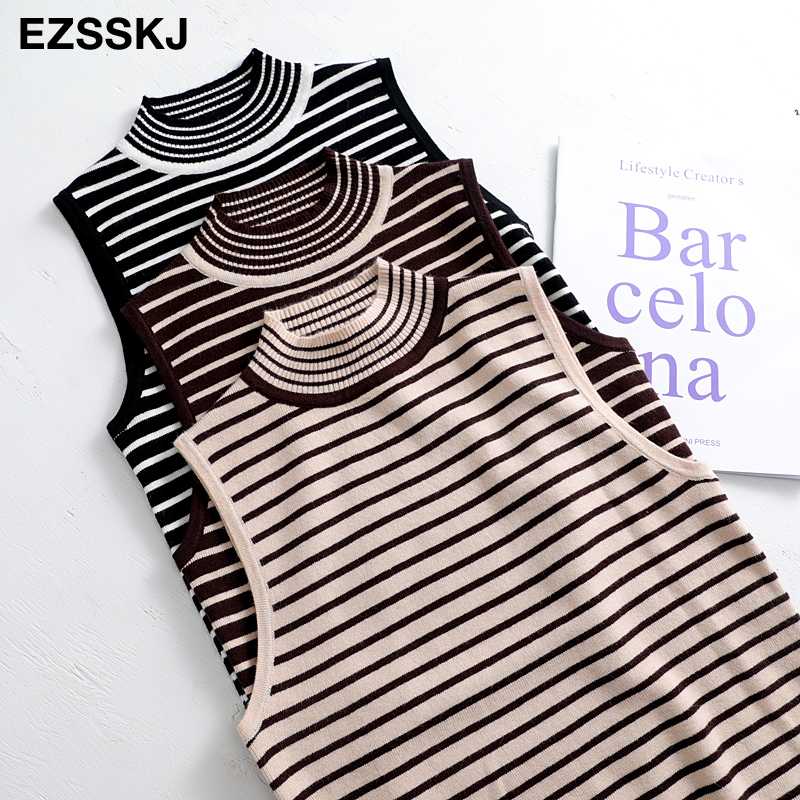 Autumn SPRING black white stripe sleeveless Sweater Pullovers Women sexy female basic Sweater vest knit Jumpers top, Beige
Autumn SPRING black white stripe sleeveless Sweater Pullovers Women sexy female basic Sweater vest knit Jumpers top, Beige