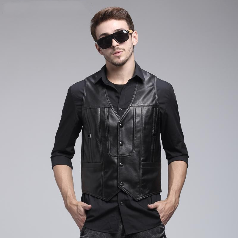 Mens Jacket 100% Leather Sheepskin V-Neck Men Vest Natural Sheepskin Leather High-Quality Coat H729, Black
Mens Jacket 100% Leather Sheepskin V-Neck Men Vest Natural Sheepskin Leather High-Quality Coat H729, Black