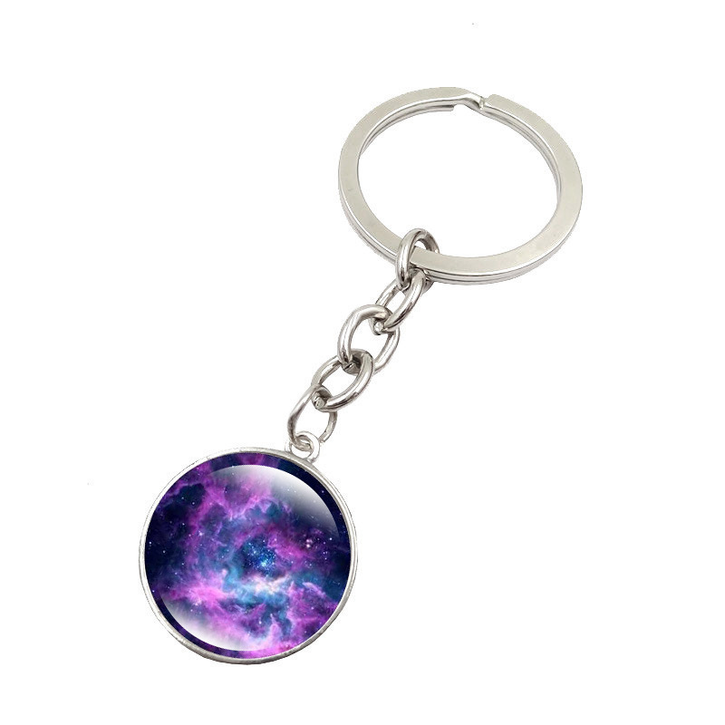 DHL epacket free shipping Galaxy Star Time Gem Keychain Pendant DMKR146 mix order key chain Keychain Key Rings