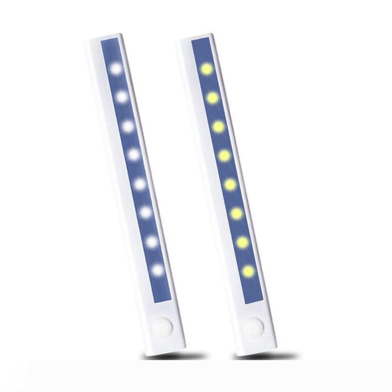 PIR Motion Sensor LED Under Cabinet Light Auto On Off 8 LEDs 240mm or Kitchen Bedroom Closet Wardrobe Night Lights 10115