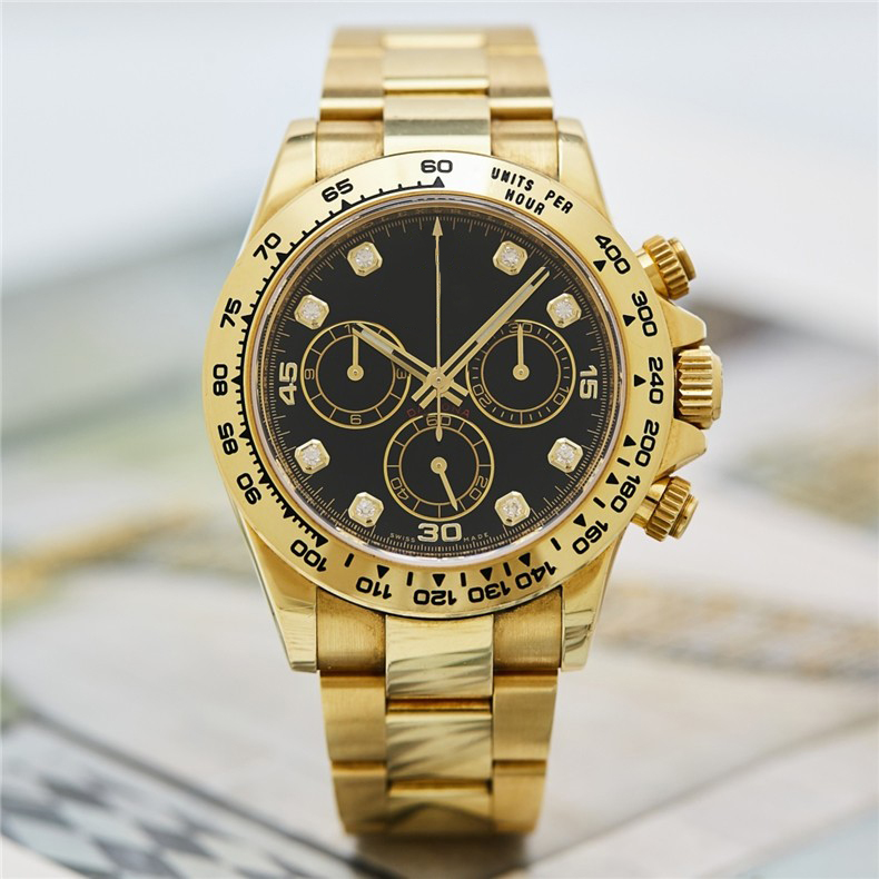 High quality Asian watch 2813 sports automatic mechanical men's watch 116508 40mm black diamond dial stainless steel strap accessories, White 
High quality Asian watch 2813 sports automatic mechanical men's watch 116508 40mm black diamond dial stainless steel strap accessories, White
