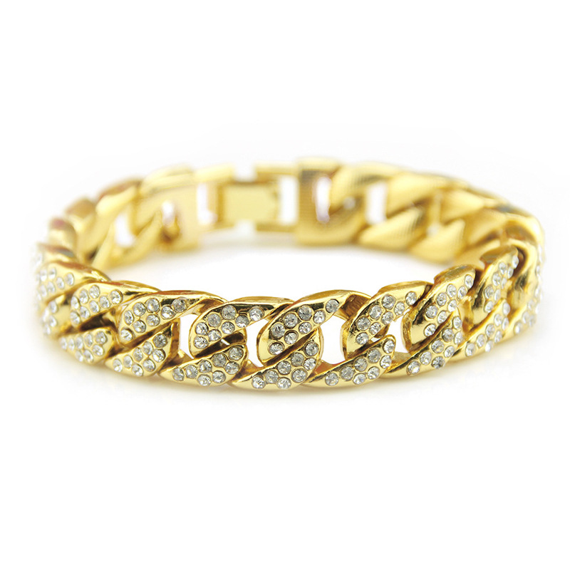 2020 Luxurious Unisex Fashion Silver Gold Curb Chain Bracelet Stainless Steel Bracelet Charm Wedding Chain Men Heavy Jewelry