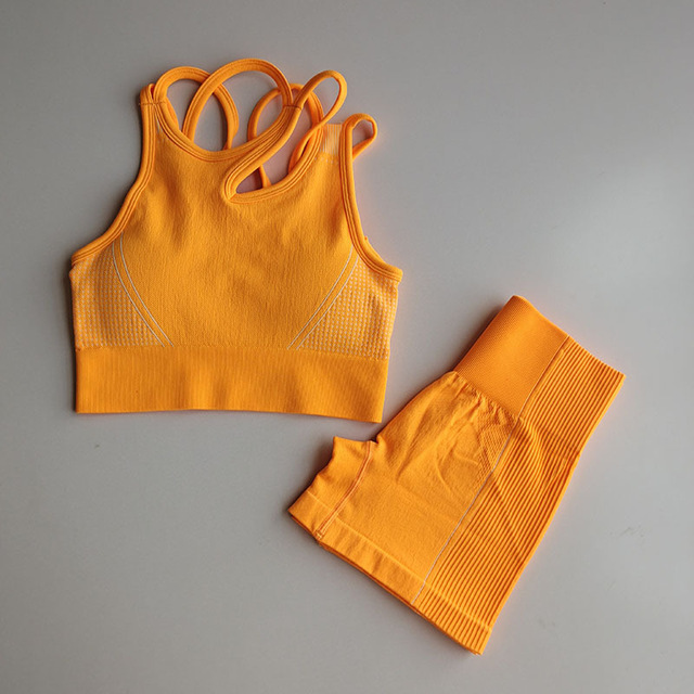 Summer Seamless Yoga Set Women 2 Pieces Blue Orange Crop top Sport Bra Tank Shorts Sportsuit Workout Outfit Fitness Gym Sets, Green pant
Summer Seamless Yoga Set Women 2 Pieces Blue Orange Crop top Sport Bra Tank Shorts Sportsuit Workout Outfit Fitness Gym Sets, Green pant