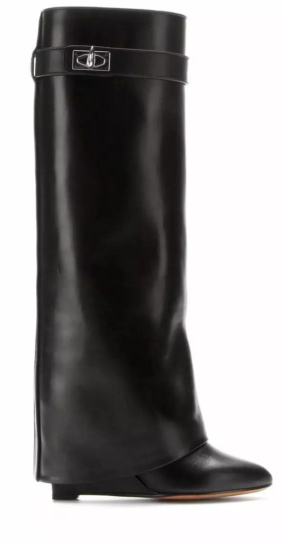 Classic Suede Womens Long Boots Silver Shark lock Knee High Boots Large Size Pointed Toe Pumps Motorcycle Booties High-heeled Shoes, Black
Classic Suede Womens Long Boots Silver Shark lock Knee High Boots Large Size Pointed Toe Pumps Motorcycle Booties High-heeled Shoes, Black