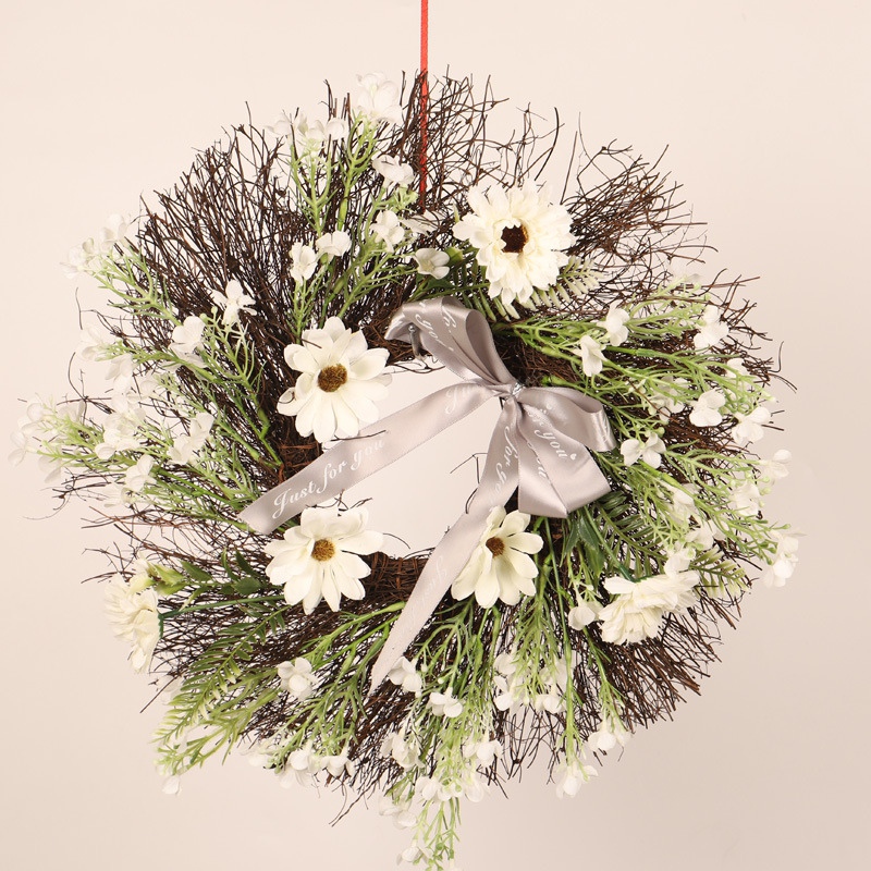 Rattan Artificial Flower Garland With Ribbon Bow Handmade Vintage Front Door Wreath For Home Wedding Party Holiday Decoration
Rattan Artificial Flower Garland With Ribbon Bow Handmade Vintage Front Door Wreath For Home Wedding Party Holiday Decoration
