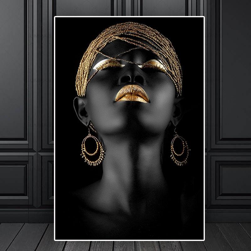 Modern Style African Woman Paintings on Canvas Golden Black Scandinavian Wall Art Poster and Print for Living Room Decor
Modern Style African Woman Paintings on Canvas Golden Black Scandinavian Wall Art Poster and Print for Living Room Decor