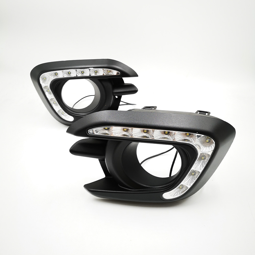 2PCS LED DRL For Mitsubishi Pajero Sport Montero Sport 2013 2014 2015 Daytime Running Lights Fog Lamp Cover Car Styling