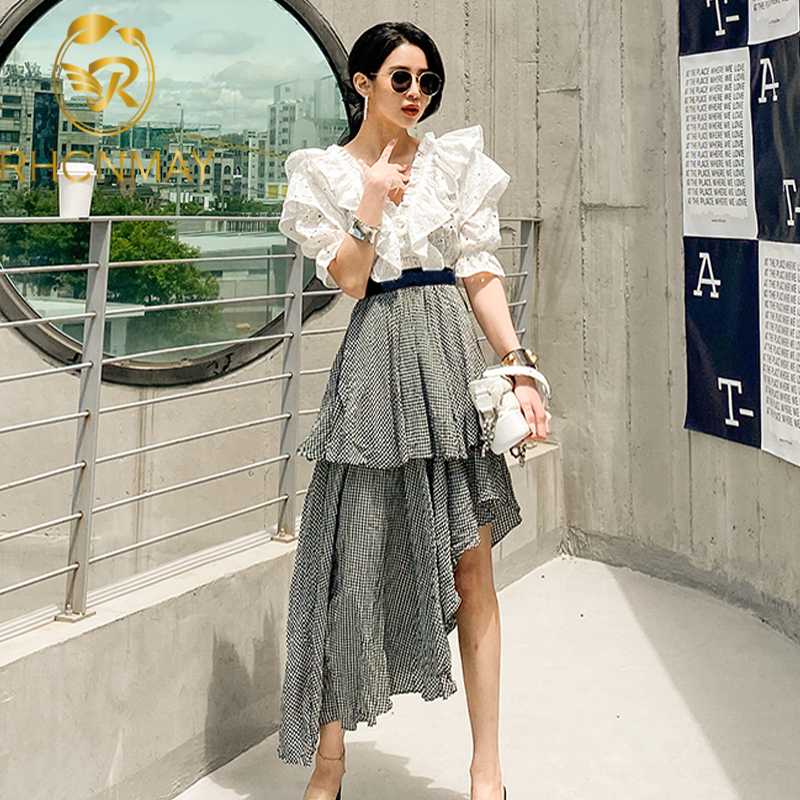 High quality 2020 Summer Sexy 2 Piece Set Women V neck Lace Puff Sleeve Ruffles Shirt + Vintage Plaid Irregular Skirts Suit, Only plaid shirt
High quality 2020 Summer Sexy 2 Piece Set Women V neck Lace Puff Sleeve Ruffles Shirt + Vintage Plaid Irregular Skirts Suit, Only plaid shirt