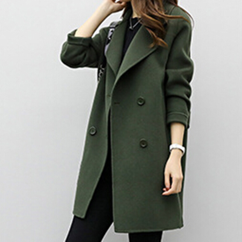 Women Wool Blend Coat New Medium-Long Loose Double-breasted Slim Type Autumn Spring Warm Trench Coats Female Overcoat, Black
Women Wool Blend Coat New Medium-Long Loose Double-breasted Slim Type Autumn Spring Warm Trench Coats Female Overcoat, Black