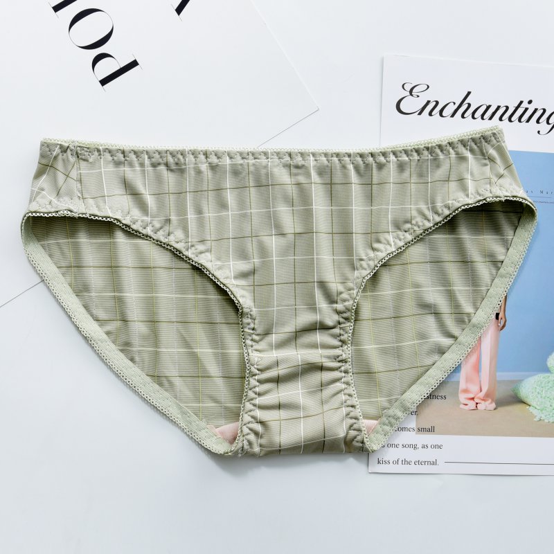 Women Underpants Panties Fashion Sweet Ladies Thin Seamless Mid-Waist Underwear Comfortable Breathable Plaid Printed Briefs
Women Underpants Panties Fashion Sweet Ladies Thin Seamless Mid-Waist Underwear Comfortable Breathable Plaid Printed Briefs