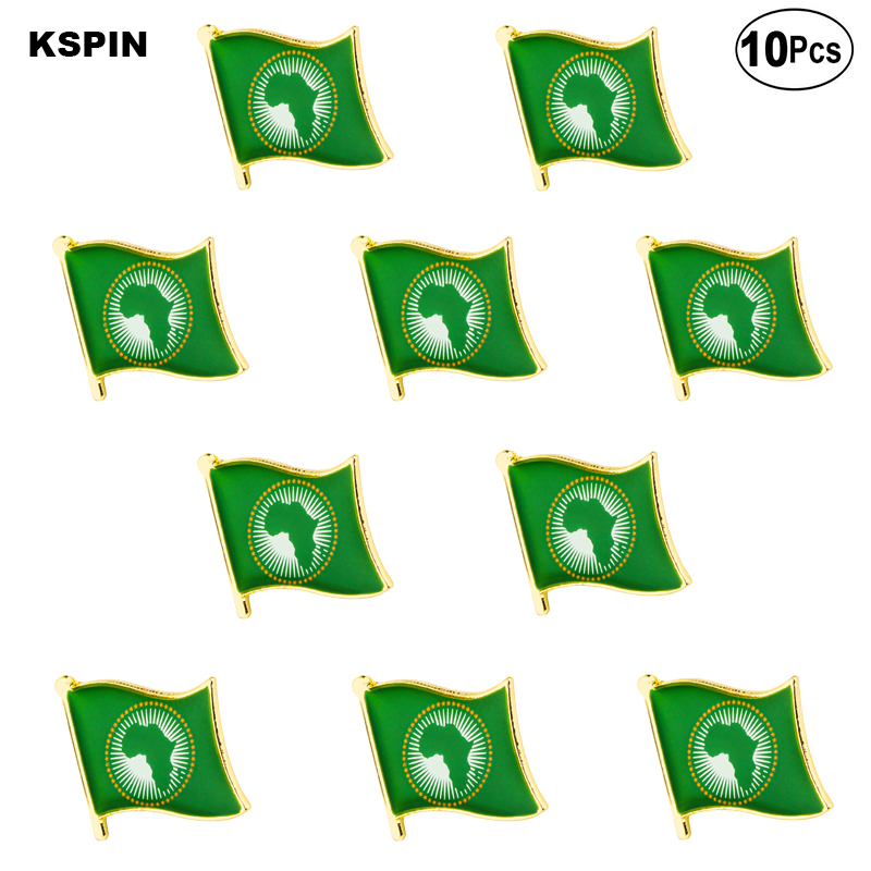 African Union Flag Lapel Pin Flag badge Brooch Pins Badges 10Pcs a Lot