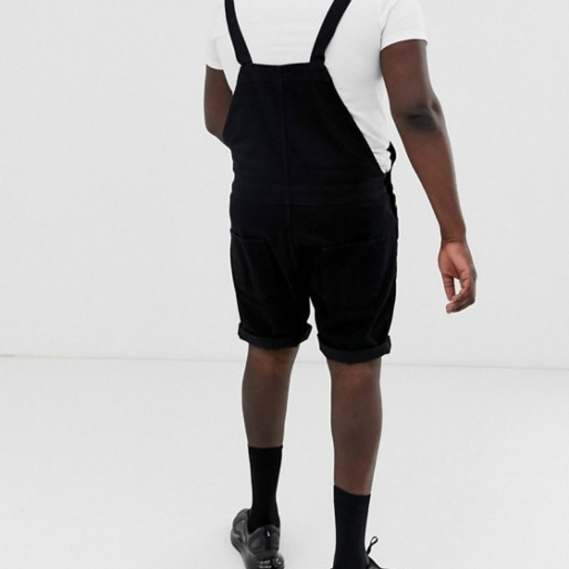 Mens Straight Overalls 2020 Summer Fashion Biker Shorts Distressed Cotton Work Clothes Pocket Black Short Jeans Men Slim Fit 3XL