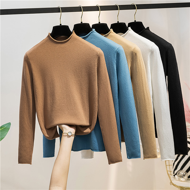 Winter Autumn Korean Undershirt Women's Curling turtleneck Sweater Solid Color All-match Slim pullovers Long-Sleeve Knitwear, Black
Winter Autumn Korean Undershirt Women's Curling turtleneck Sweater Solid Color All-match Slim pullovers Long-Sleeve Knitwear, Black