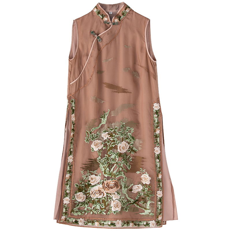 High-end floral summer women Chinese style embroidery flowers dresses elegant slim lady Qipao Silk party dress -XXL, Black
High-end floral summer women Chinese style embroidery flowers dresses elegant slim lady Qipao Silk party dress -XXL, Black