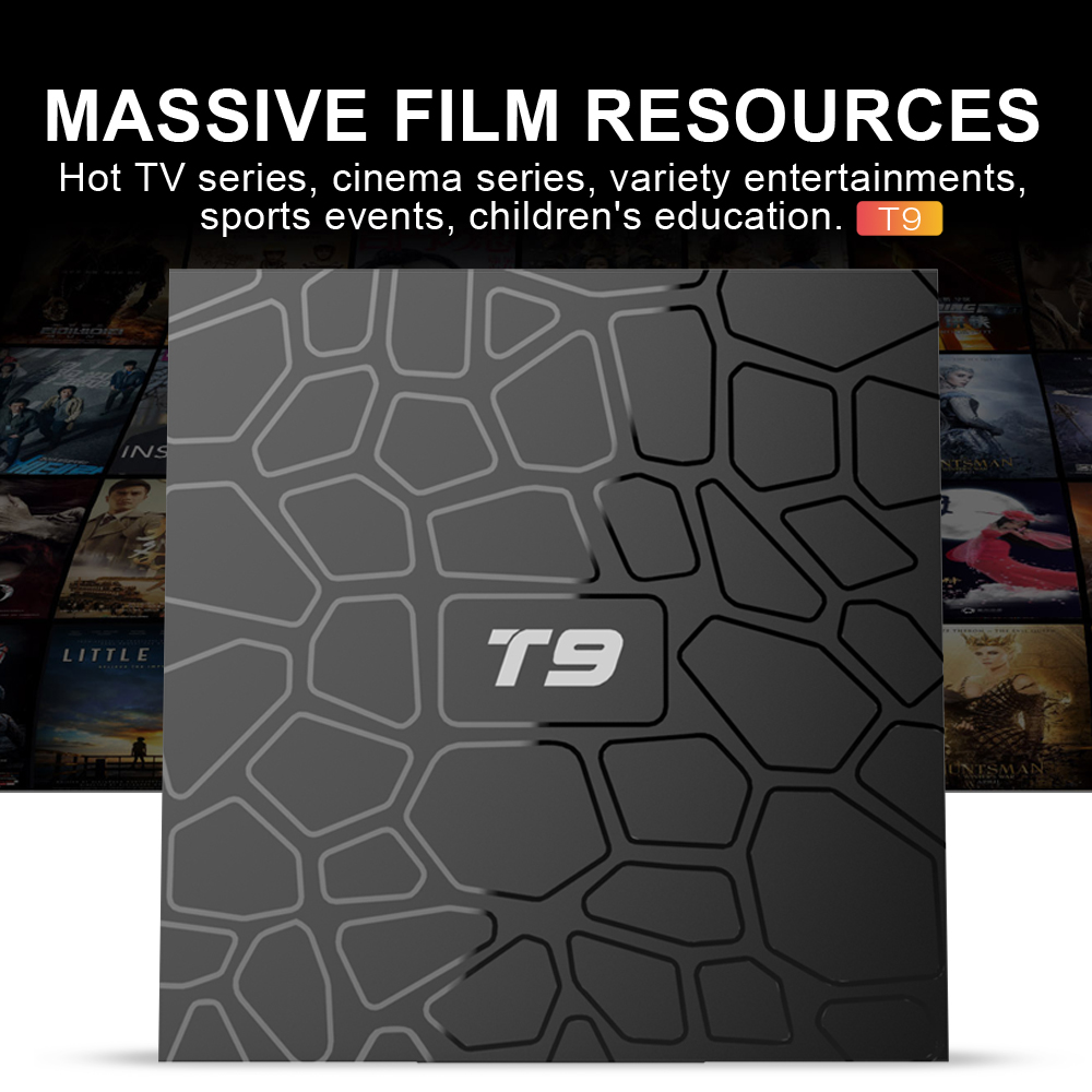 Original T9 Android 9.0 TV Box 4GB 64GB RK3318 4k Stronger 2.4G 5G Wifi Bluetooth 4.0 Set Top Box