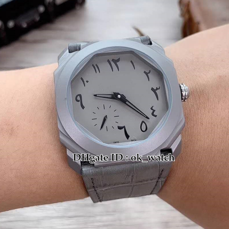 NEW Octo Finissimo Arabic Number Automatic Mens Watch Gray Dial Titanium Case 102711 BGO40C14TLXTAUTO Leather Strap High Quality Watches
NEW Octo Finissimo Arabic Number Automatic Mens Watch Gray Dial Titanium Case 102711 BGO40C14TLXTAUTO Leather Strap High Quality Watches