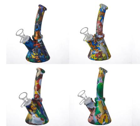 beaker Silicone Water Pipe Skull Printing 14mm female unbreakable Oil Rig honey comb with Silicone Downstem &
beaker Silicone Water Pipe Skull Printing 14mm female unbreakable Oil Rig honey comb with Silicone Downstem &