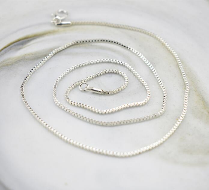 Venice Chain Men women Necklace silvery White K rose gold K gold 1.4MM Box Chain Necklace 16"/18"/20" for Pendants