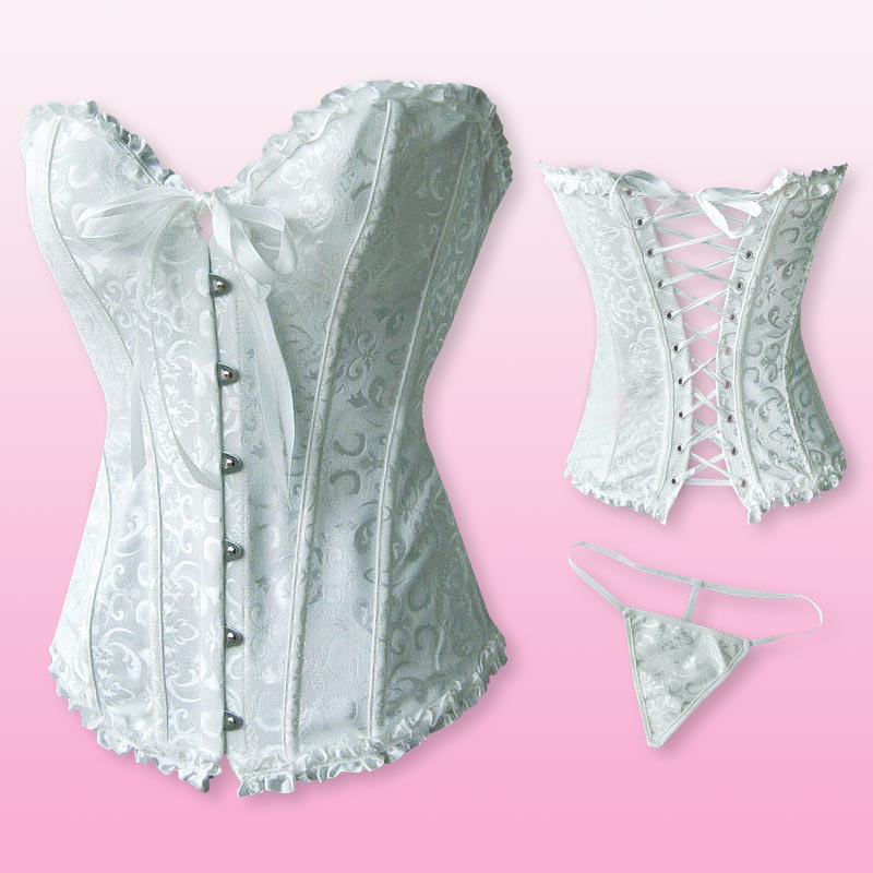 Lace-Up Gothic Embroidered Corset for Body Contour - Sexy Overbust Strapless Shapewear