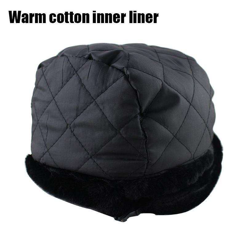 CAMOLAND Soviet Trapper Trooper Hat Mens Army Russian Ushanka Bomber Hat Winter Warm Caps Pilot Faux Rabbit Fur Earflap T200718