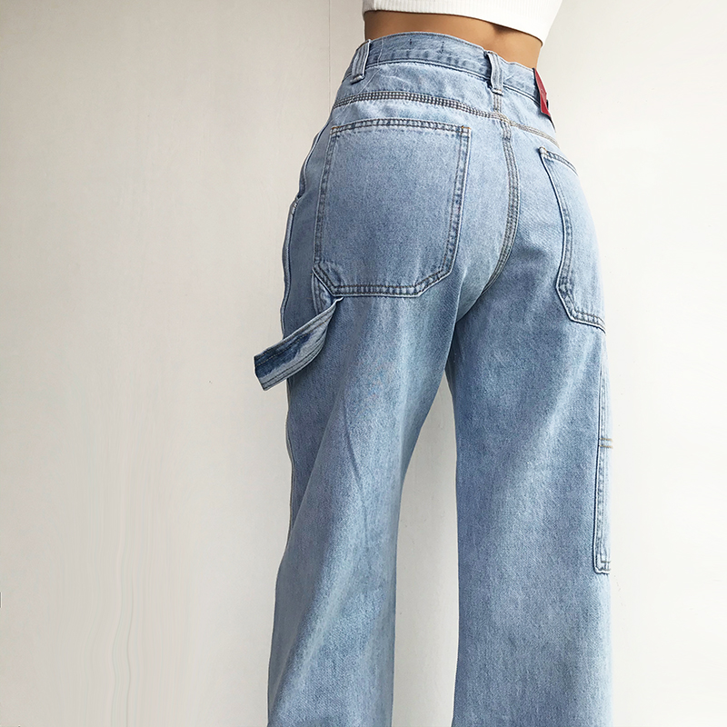 New 2020 Women Light Blue Washed Jeans Retro High Waist Jeans Straight Denim Overalls Full Length Loose With Suspenders, Black
New 2020 Women Light Blue Washed Jeans Retro High Waist Jeans Straight Denim Overalls Full Length Loose With Suspenders, Black