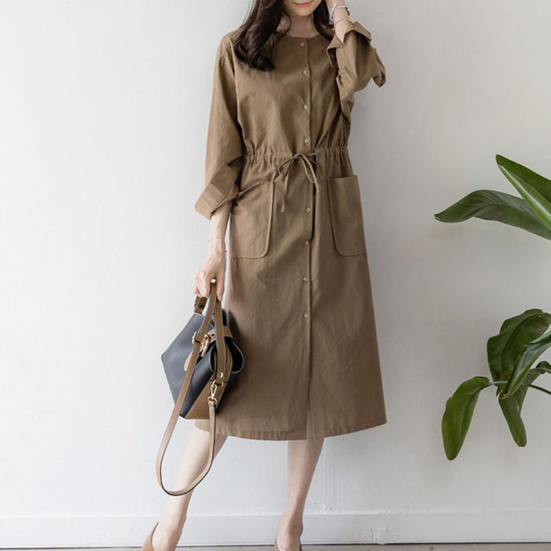 Khaki Women Trench Coat 2020 Mid-length Overcoat 2020 Autumn Women's Coats New Japan Temperament Simple Female Outerwears
Khaki Women Trench Coat 2020 Mid-length Overcoat 2020 Autumn Women's Coats New Japan Temperament Simple Female Outerwears