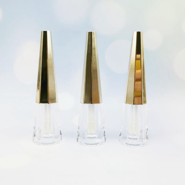 3ml triangle pyramid golden transparent lip gloss tube lip glaze lipstick empty tube bottle