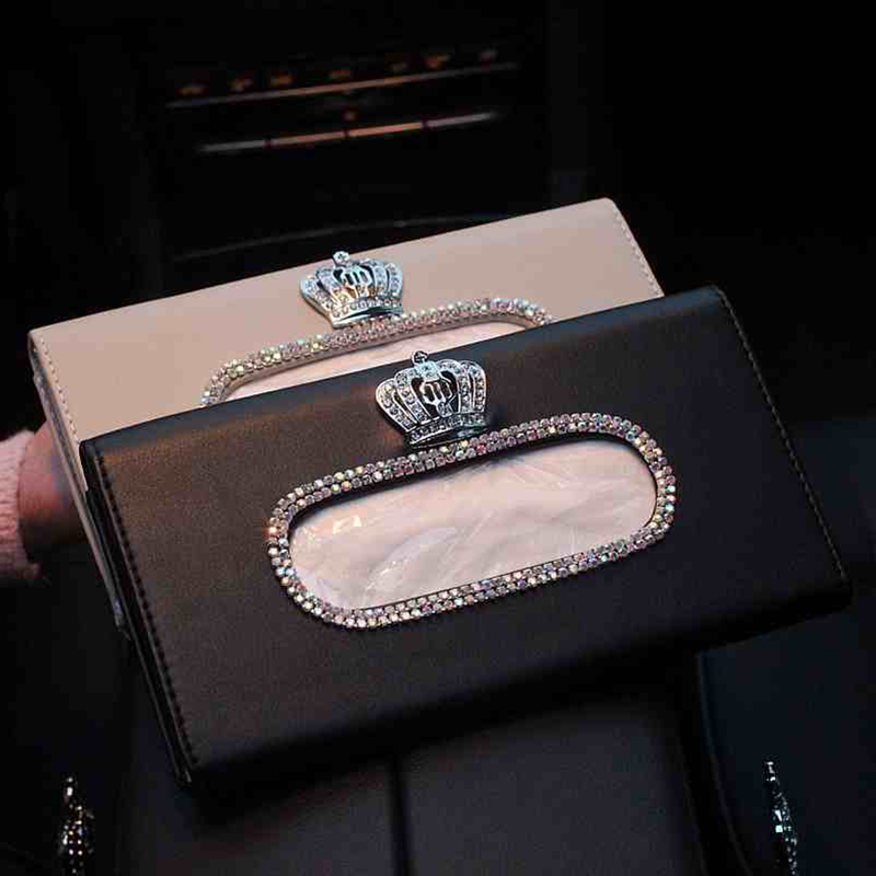 Crown Crystal Car Tissue Box Sun Visor PU Leather Auto Tissue Bag Sunvisor Hanging Holder Case Napkin For Car Accessories
Crown Crystal Car Tissue Box Sun Visor PU Leather Auto Tissue Bag Sunvisor Hanging Holder Case Napkin For Car Accessories