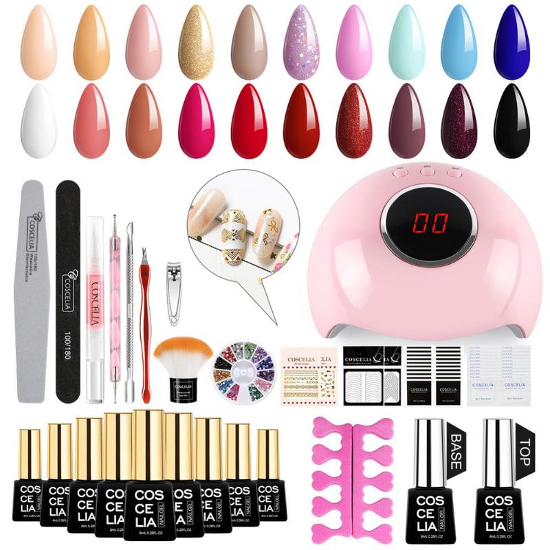 COSCELIA Gel Nail Polish Set Full Manicure Set Lamp Dryer For Nail Art Semi-Permanent UV Varnish Tools For Manicure Kit
COSCELIA Gel Nail Polish Set Full Manicure Set Lamp Dryer For Nail Art Semi-Permanent UV Varnish Tools For Manicure Kit