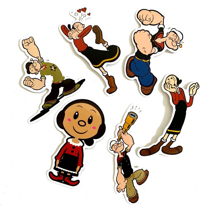 10 Sets=180PCS Cartoon Cute Popeye Graffiti Stickers Trolley Case Skateboard Electric Car Waterproof Stickers