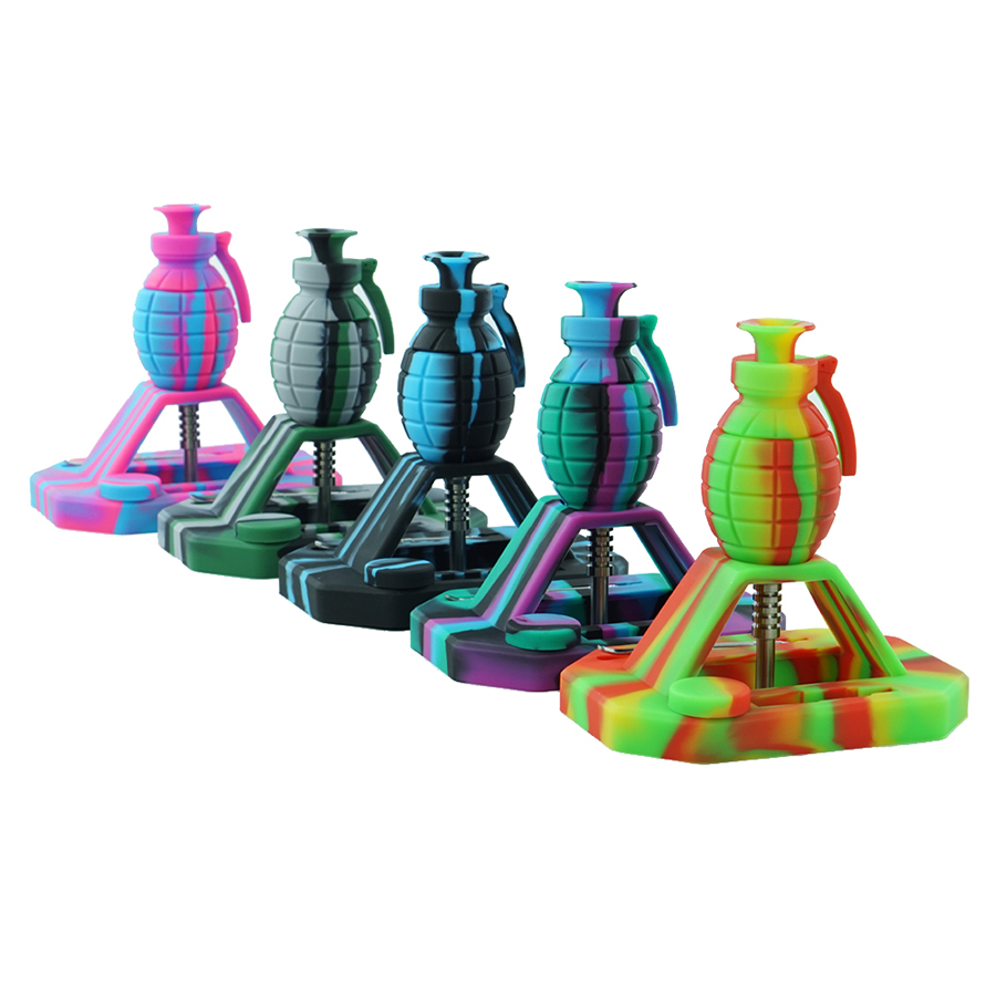 new grenade shape oil burner pipe unbreakable silicone smoking pipe tobacco water pipe kits with 14mm Titanium Tip
new grenade shape oil burner pipe unbreakable silicone smoking pipe tobacco water pipe kits with 14mm Titanium Tip
