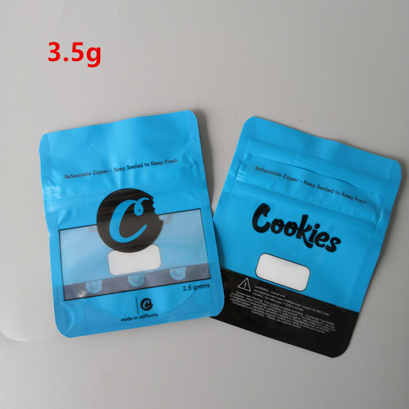 Cookies SF 8th 3.5g 28g 7g 3.5g Blue Cookies Zipper Smell Proof Bags Packaging Stand Up Pouches Dry Herb Child Proof Function
Cookies SF 8th 3.5g 28g 7g 3.5g Blue Cookies Zipper Smell Proof Bags Packaging Stand Up Pouches Dry Herb Child Proof Function