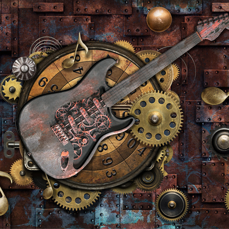 Custom Po Wallpaper For Walls 3D Retro Guitar Musical Notes Bar KTV Restaurant Cafe Background Wall Paper Mural Wall Art 3D8395131