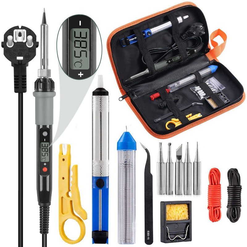 Handskit 90w Soldering Iron kit Digital Adjust Temperature Soldering Iron kit with Tips Desoldering Pump Welding Tools
Handskit 90w Soldering Iron kit Digital Adjust Temperature Soldering Iron kit with Tips Desoldering Pump Welding Tools