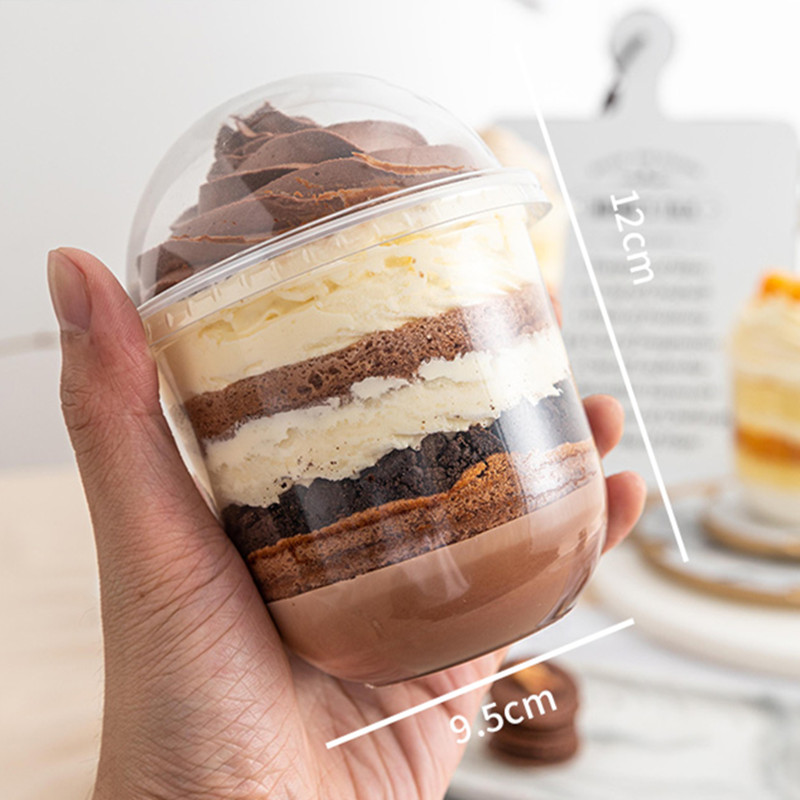 Gift Wrap 50 Sets High Quality Cute Plastic Cups Birthday Party Favors Cake Dessert Box Packaigng Pudding Ice Cream Yogurt Cup With Lid