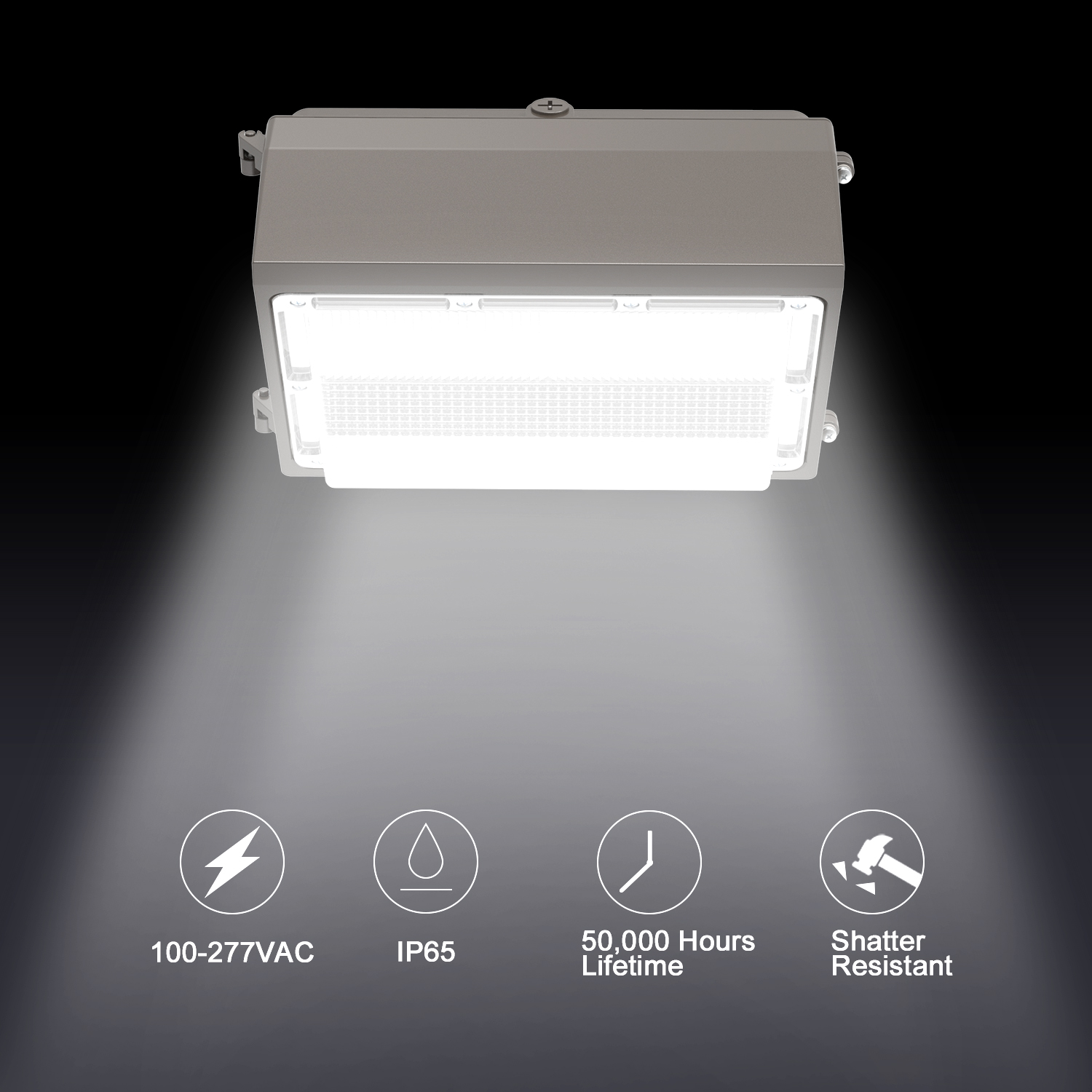 Outdoor LED Wall Lamps 120W Dusk to Dawn Commercial Industrial WallPack Fixture Lighting Daylights 5000K AC90-277V IP65
