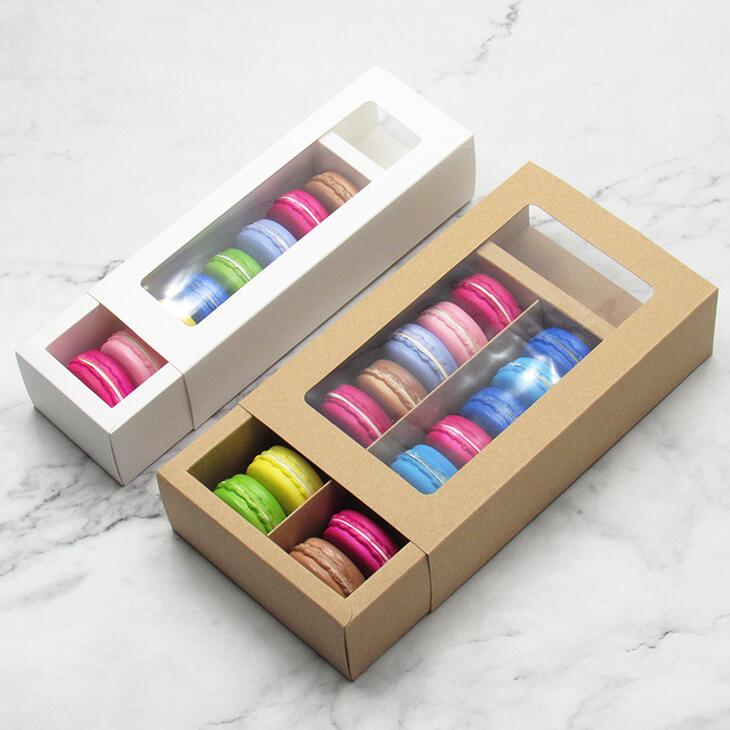 2 Size White/Brown Kraft Paper Macaron Boxes Baking Cookie Cake Package Boxes with Clear PVC Window LX2338
2 Size White/Brown Kraft Paper Macaron Boxes Baking Cookie Cake Package Boxes with Clear PVC Window LX2338